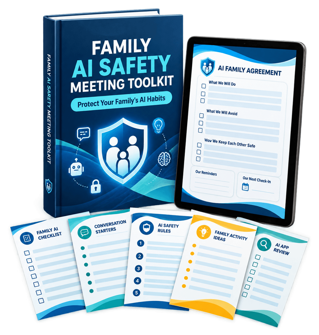 Family AI Safety Meeting Toolkit — ebook, tablet worksheets and printable activity cards